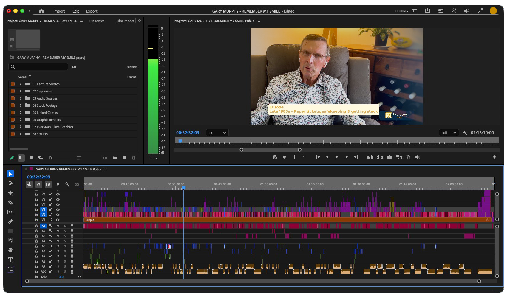 EverStory Films Editing Film Timeline